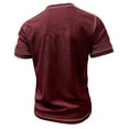 thumbnail image 4 of IYTR Mens T Shirts Fashion Solid Color Comfy Summer Casual Short Sleeve T Shirts Crewneck Slim Fit Athletic Shirts With Pocket Wine M, 4 of 5