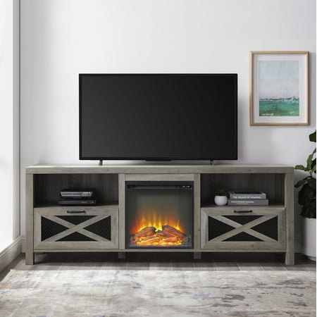Manor Park Rustic Farmhouse Fireplace TV Stand for TV's up to 78