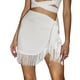 thumbnail image 1 of Mini Falda Falda ajustada para mujer Falda de verano con flecos asimétricos Traje diario (Blanco S) Cgtredaw Para estrenar, 1 of 1
