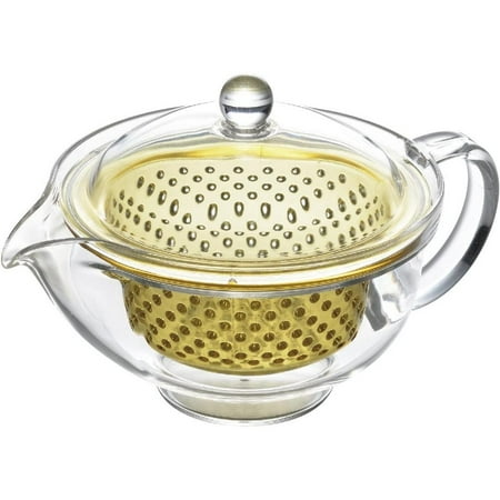 

Akebono Teapot 9.5 oz 280 ml Clear Yellow Infuser Strainer TW-3715 Made in Japan