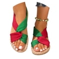 thumbnail image 2 of HOWPAY Womens Sandals Non- Open Toe Casual Flat Sandals on Lightweight Summer Outdoor Beach Adjustable Strap Slingback Shoes Red 43, 2 of 9