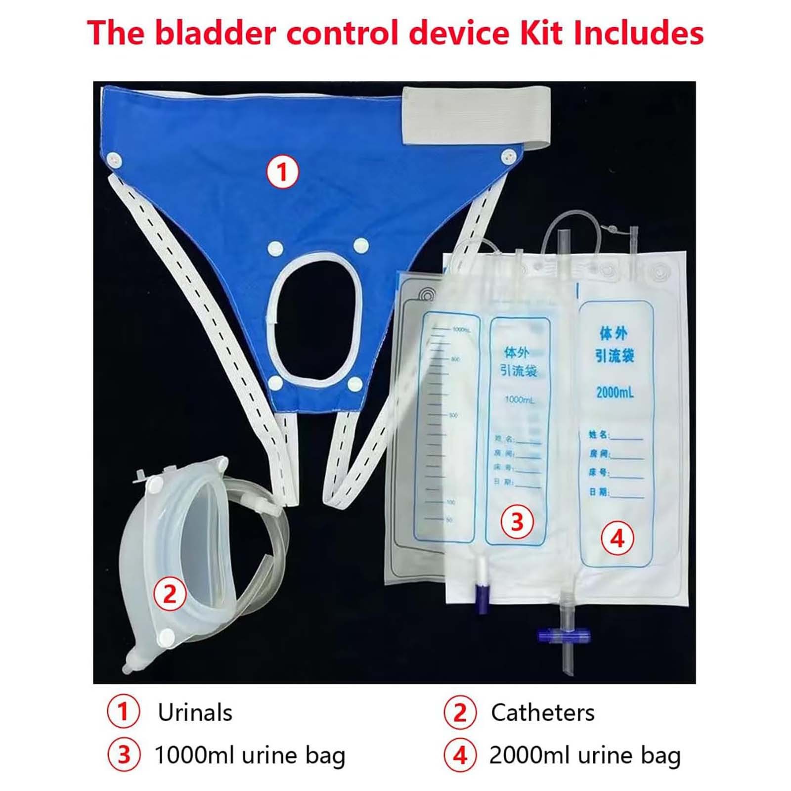 Health Products Bag Silicone Collector With 2 Catheter Bags Reusable Silicone Urinal for Men Elderly Bedridden Patients Male Bag for Men Male urine receptacleClearance