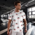 thumbnail image 3 of Wukai Umbrella Cat Print Men's Short-Sleeved Mesh T-Shirt,Quick-Dry Short Sleeve Workout T-Shirt-X-Small, 3 of 8