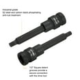 thumbnail image 4 of Uxcell 5pcs M8 Triple Square Bit Socket 100mm/3.94" Length 1/2" Square Drive 12 Point Spline Extension Impact Bit Power Nut Driver Set S2 Steel Socket Ratchet Wrench Bits, Black, 4 of 7