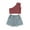 Red, variant on Bagilaanoe 2pcs Toddler Baby Girl Shorts Set Ribbed Sleeveless One Shoulder Tank Tops + Denim Shorts 12M 18M 24M 3T 4T 5T Kids Casual Summer Clothes