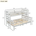 thumbnail image 5 of Kumix Bunk Bed Twin XL over Queen, Wooden Heavy Duty Bunk Beds for with Safety Guard Rails, Build-in Ladder, 2 Bunk Beds Can Convertible into 2 Separate Beds, Noiseless, White, 5 of 7