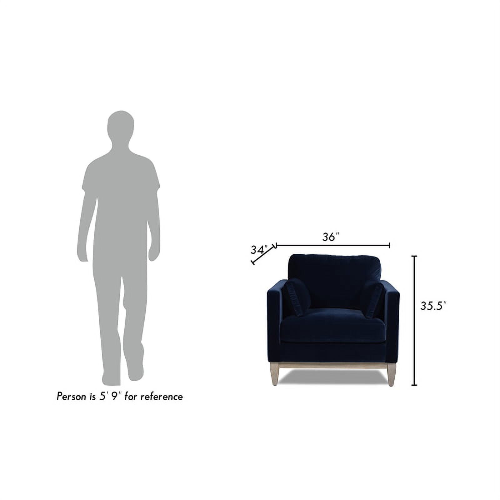 Jennifer Taylor Home Knox 36" Modern Farmhouse Performance Velvet Large Living Room Accent Arm Chair in Dark Navy Blue