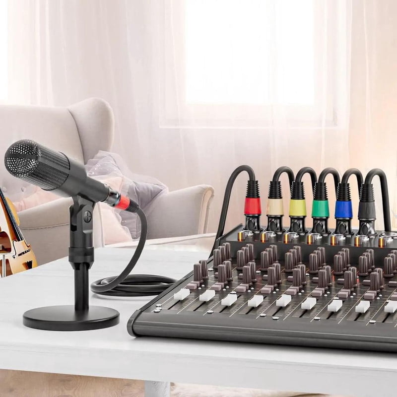 Professional & Heavy-Duty 6-Pack XLR Microphone Cables,EBXYA 3M Color-Coded Set with Rainbow Connectors,Tangle-Free Figure-8 Coiled,for Live Sound,Home Studio,Musicians,DJs & Band Equipment​