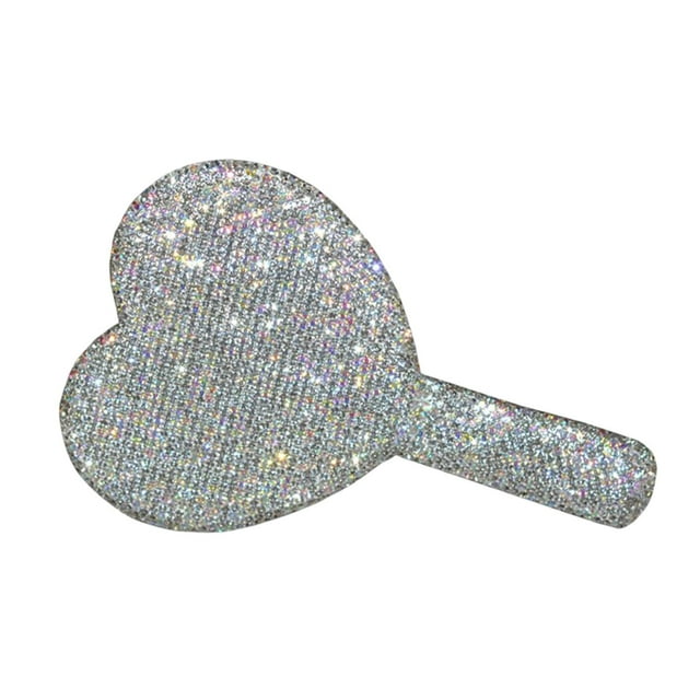 TISHITA Cute Handheld Makeup Mirror Cosmetic Mirror with Handle Princess Handheld Mirror White