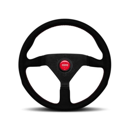 Momo MCL32AL3B 320 mm Black, Red Stitch & Black Spokes Momo Montecarlo Alcantara Steering Wheel