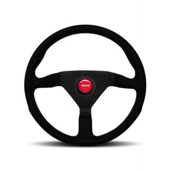 Momo MCL32AL3B 320 mm Black, Red Stitch & Black Spokes Momo Montecarlo Alcantara Steering Wheel