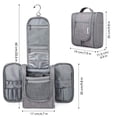 thumbnail image 3 of WANDF Hanging Toiletry Bag for Women,Shave Bag for Men, Multi-Compartment Cosmetic Bag with Hook, Portable Dopp Kit Organizer, Makeup Bag for Travel,Business Trip,Bathroom(Grey), 3 of 7