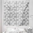 thumbnail image 1 of Geometric Tapestry, Flower Patterned Monochrome Image Petals Bud and Stalks Vintage Foliage Design, Fabric Wall Hanging Decor for Bedroom Living Room Dorm, 5 Sizes, Grey Beige, by Ambesonne, 1 of 1