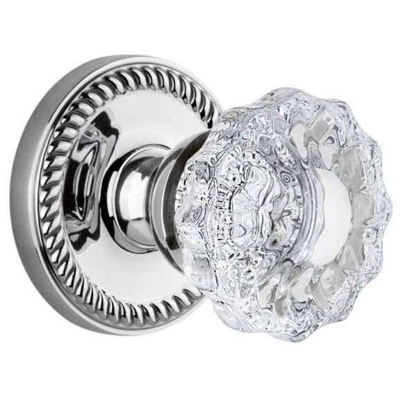Grandeur 814729 Newport Solid Brass Rose Privacy Door Knob Set - Chrome