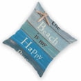 thumbnail image 2 of The Beach Throw Pillow Cover Set of 2 Cases Starfish Wooden Board Backdrop Funny Quote Outdoor Decor Pillowcase Home Square 18x18 Inch Pillow Slip, 2 of 6