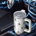 thumbnail image 6 of OBREWU Pug and Footprints Tumbler with Handle and Lid,Pug and Footprints 40oz Double Wall Vacuum Insulated Tumbler,Cups Gift for Women and Men, 6 of 7