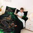 thumbnail image 3 of Manfei Spooky Halloween Witch Hat Queen Sheets,Cute Letter S Queen Sheet Sets,Green,4 Pieces,1 Flat Sheet, 1 Fitted Sheet and 2 Pillowcases, 3 of 6