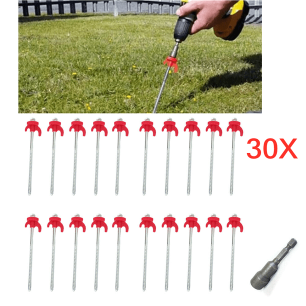 20/30 piquetas de roca resistentes para atornillar en suelo duro - Caravana/Toldo/Tienda; Paquete de 30 piquetas de metal resistentes para atornillar en tienda de campaña, para acampar al aire libre