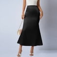 thumbnail image 4 of Long Skirts for Women Trendy Satin High Waisted A Line Long Maxi Skirts Elegant Office Skirts Fashion Clothes, 4 of 7