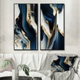 thumbnail image 1 of Designart "Cerulean Waves in Geode V" Abstract Framed Wall Art Set Of 2 - Blue Abstract Framed Canvas Set For Living Room Decor, 1 of 6