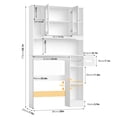 thumbnail image 4 of Homfa Over The Toilet Storage Cabinet with Toilet Paper Holder Stand, Above Toilet Organizer with Glass Doors, Behind Toilet Shelf for Restroom, Bathroom, Laundry, White, 4 of 9