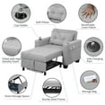 thumbnail image 4 of Accent Chairs Armchairs Arm Lounge Chair into Sofa Bed Linen with USB, Storage Space for Living Room Bedroom, Light Gray, 4 of 9