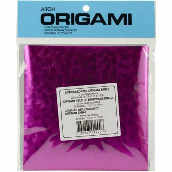 Aitoh Origami Paper 5.875"X5.875" 20/Pkg-Embossed Foil