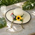 thumbnail image 5 of LNZGNM Womens Sun Hat, Wide Brim Sun Protection, with Round Top Crown, Breathable and Cool for Beach Days, Gardening, and Summer Outings,White(One Size), 5 of 6