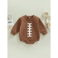 thumbnail image 2 of ZAXARRA Combinaison Bébé Automne Élément Rugby Imprimé Manches Longues Col Rond Fermeture à Pression pour Garçons Filles, 2 of 9