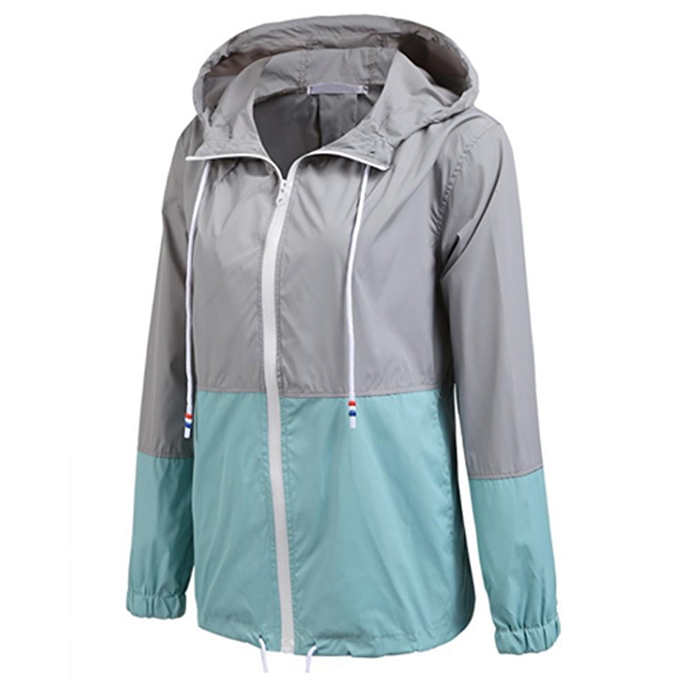 Women's Lightweight Hooded Raincoat Waterproof Active Outsport Rain Jacket Coat