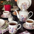thumbnail image 4 of Bone China Teapot Floral Teapot 1.15-qt. (1.1 L) Lavender Meadow Tea Pot Tea Brewer for Tea or Coffee Tea Kettle Kitchen Tea Pot, 4 of 4