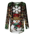 thumbnail image 4 of YUGYXL Long Sleeved Tee Top for Women Funny Christmas Graphic Holiday Party Pullover Top Round Neck Ugly Casual Xmas T Shirt E Multicolor L, 4 of 5