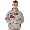 thumbnail image 2 of Xmas Bearded and Jolly Hashtag Santa Men's Big & Tall Graphic Hoodie Brisco Brands 3X, 2 of 4