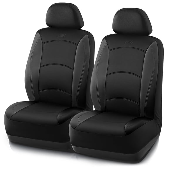 Skechers Lycra Memory Foam Car Seat Covers,Soft,Comfortable,Universal Fit for Cars,Trucks and SUVs Black