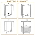 thumbnail image 4 of PinkSheep Round Side Table with Storage Bakset, Small Bedside Table End Table for Living Room Bedroom, Black, 4 of 10