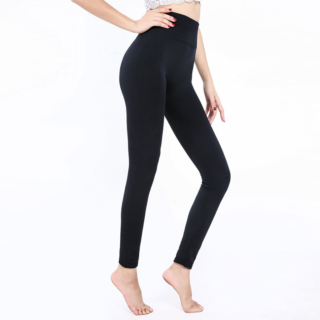 Leggings for Women Lift Lined Soft High Waist 6 Pack Yoga Pants Black Free