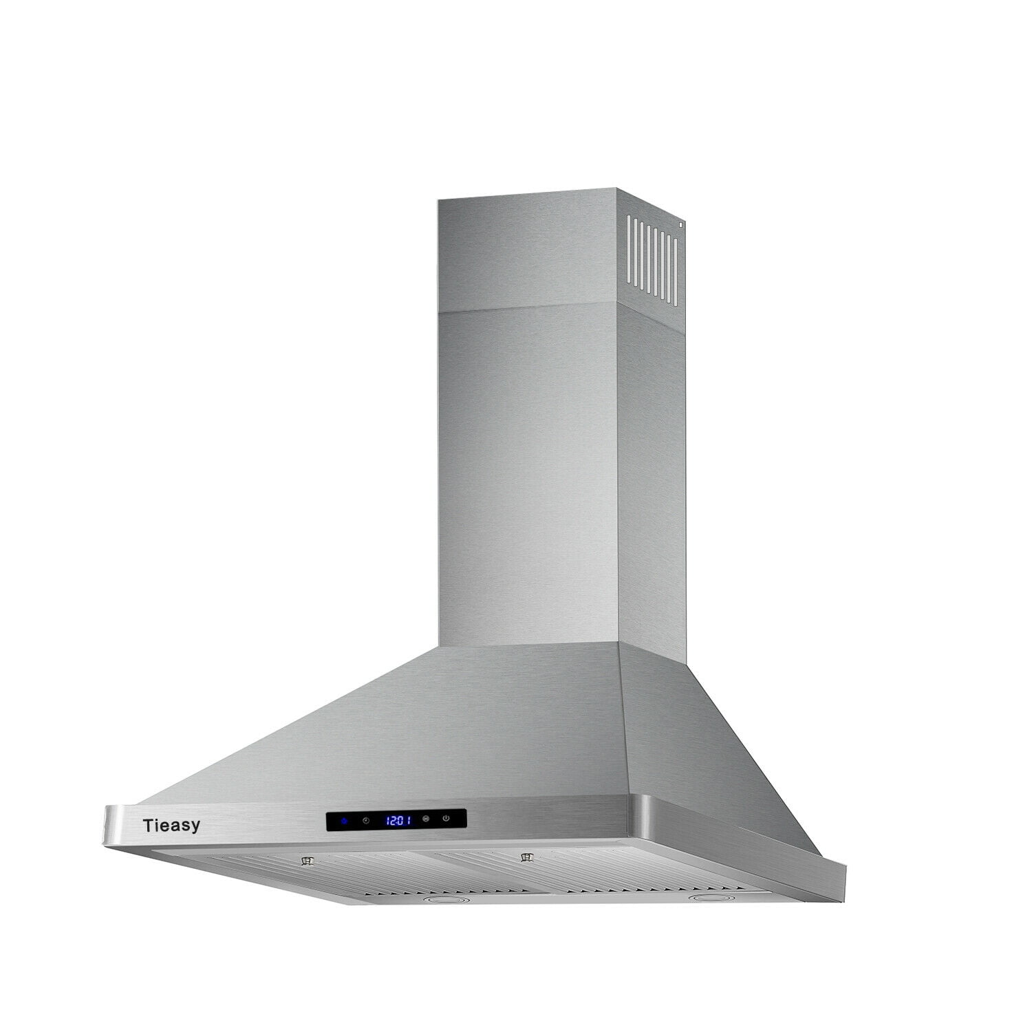 Wall Mount Range Hood 30 inch Kitchen Hood 700 CFM with Ducted/Ductless Convertible Duct, Touch Control, Permanent Filters, Stainless Steel, 3 Speed Exhaust Fan, LED Light