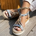 thumbnail image 5 of IUJSOY Bohemian Sandals for Women 2025 Braided Open Toe Espadrilles Casual Slingack Wedges Heels, 5 of 9