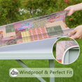 thumbnail image 6 of Pioneer Flower Floral Print Pattern Square Fitted Tablecloth with Elastic Edge,Square Table Cover,Washable Elastic Table Cover for Home Kitchen Party Decor 34"x34", 6 of 6