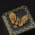 thumbnail image 4 of Retro Owl Brooch Pin for Women Men Rhinestone CZ Vintage Bird Badge Lapel Pins Corsage Animal Badge Shawl Clip Pins for Cloth Suit Dress Accessories, 4 of 5