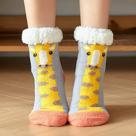 

DENGDENG Womens Slipper Socks Fluffy Soft Indoor Thick Slipper Socks for Women Fuzzy Christmas Sock