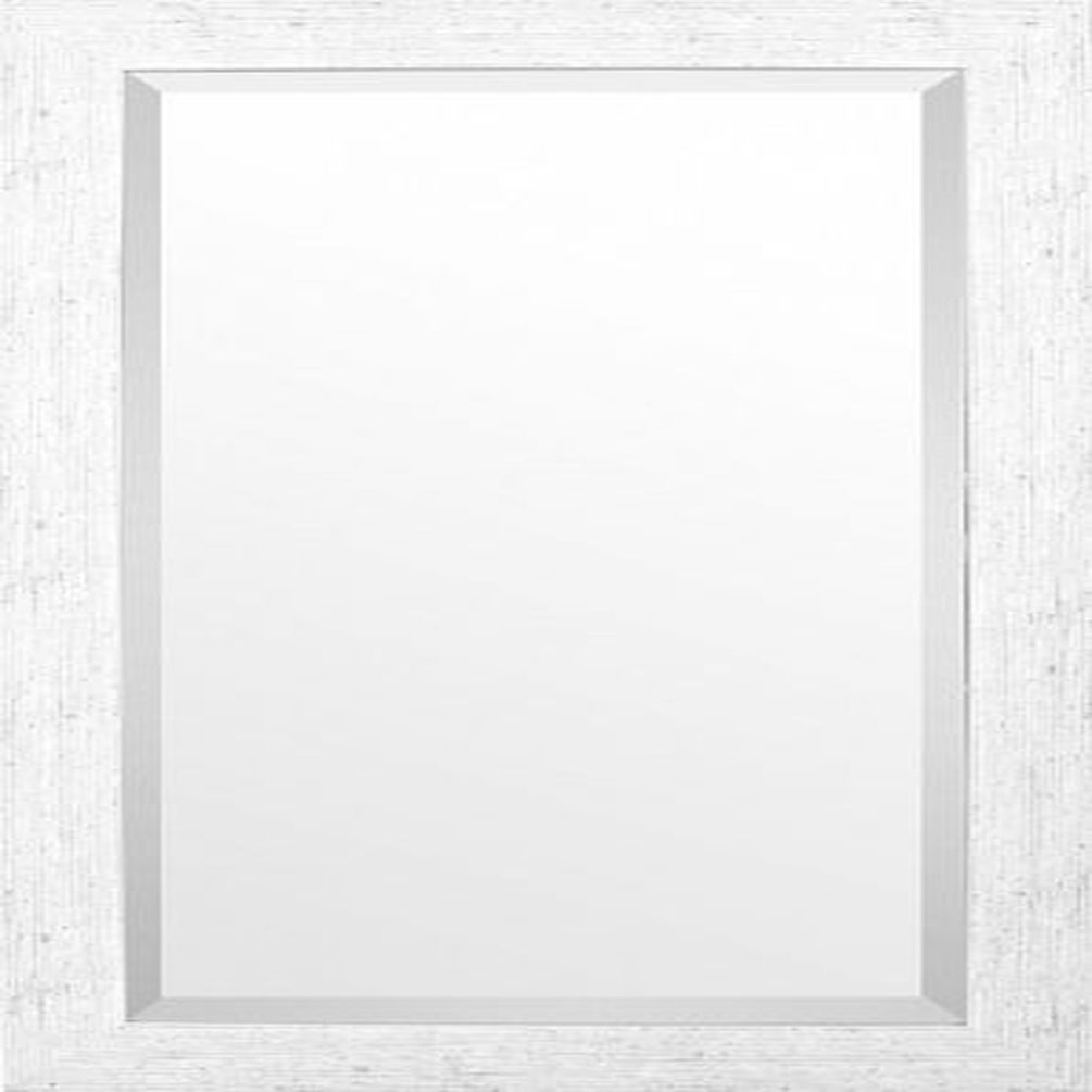 31 x 55 White Wash Framed Bevel Mirror