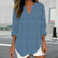 thumbnail image 2 of Uooqdmx Short Sleeve Tunic Tops for Women, Linen Tops for Women, Gauze Tops for Women, Tunic Tops for Women Loose Fit Dressy, Womens Tops Casual, Blue M, 2 of 4