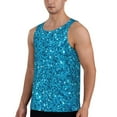 thumbnail image 2 of Haiem Blue Glitter Men Workout Tank Top Gym Bodybuilding Sleeveless Muscle T Shirts Athletic Tank Breathable Workout Shirt-XX-Large, 2 of 9