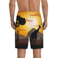 thumbnail image 5 of Salouo Giraffes Of The African Savannah Pattern Men's Sleep Pajama Shorts,Pajama Bottoms Elastic Waistband Sleep Pajama Short PJ Shorts for Men -XX-Large, 5 of 6