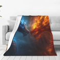 thumbnail image 1 of Fotbe Red And Blue Fire Dragon E Manta de Franela Acolchonada con Estampado, Súper Suave y Esponjosa, Extra Grande para Sofá, Cama, Uso Todo el Año-60"x50", 1 of 7