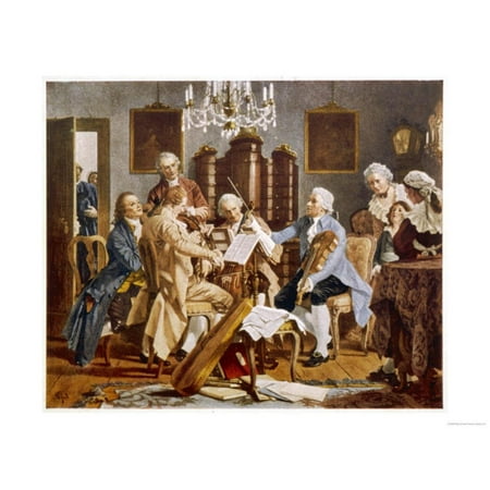 Haydn and Companions Perform a String Quartet at the Esterhazy Home Hungary Print Wall