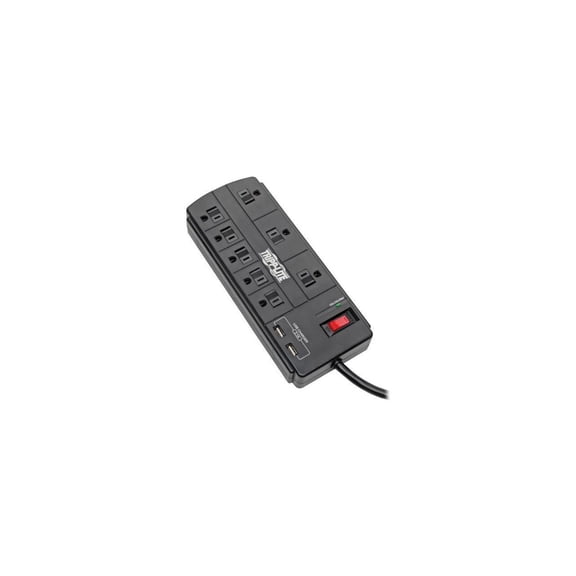 Tripp Lite TLP88USBB Protect It! 8-Outlet Surge Protector with 2 USB Ports, 8ft Cord (Without Telephone/Modem)