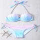 thumbnail image 4 of Bikini con conchas de perlas degradado para mujer, traje de baño Sexy con Push-Up, traje de baño cruzado con cuello Halter, ropa de playa de dos piezas, Bikini, 4 of 5