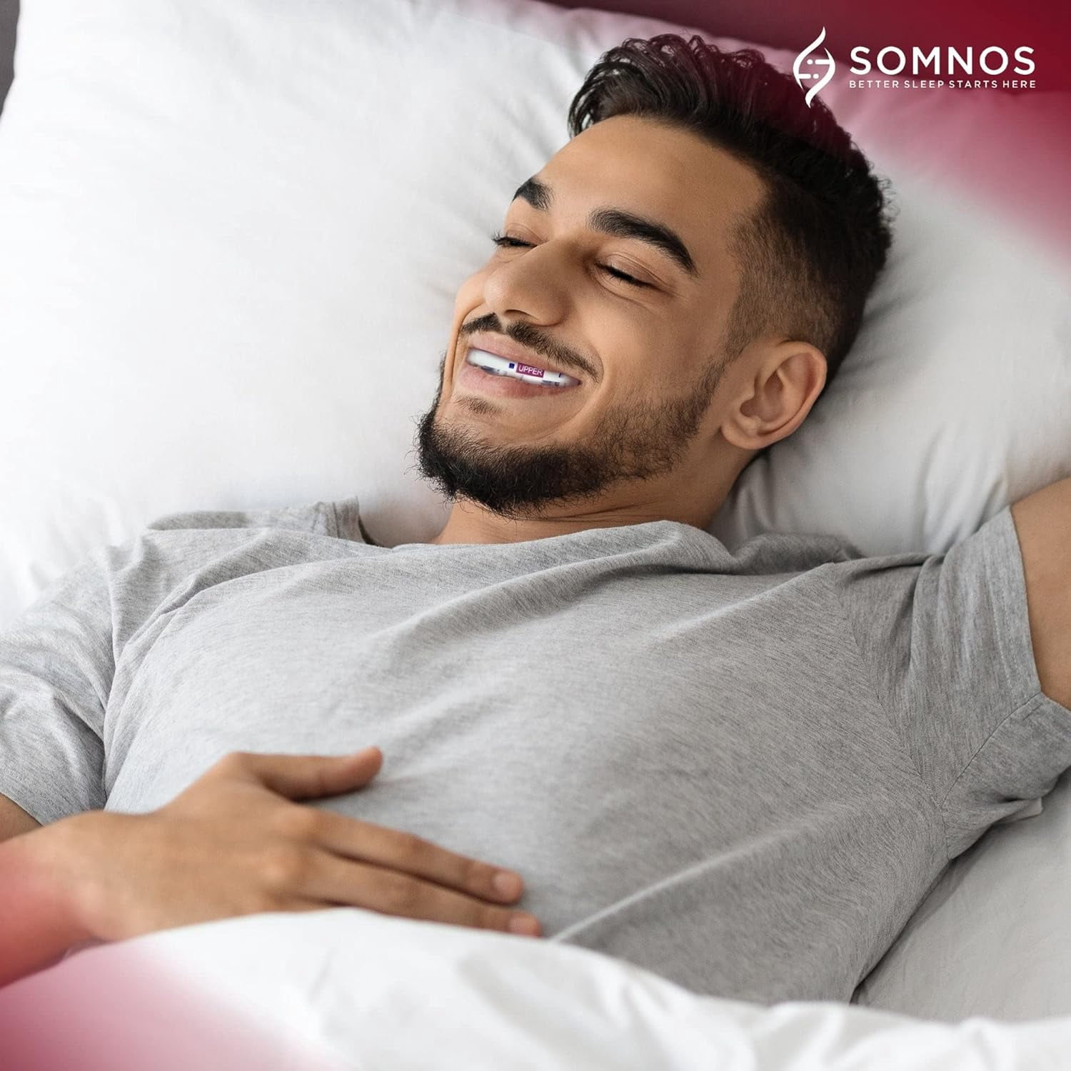 SOMNOS ANTI SNORE MOUTHGUARD SIZE MEDIUM BRUXISM OPENS AIRWAYS FOR A GOOD NIGHT'S SLEEP